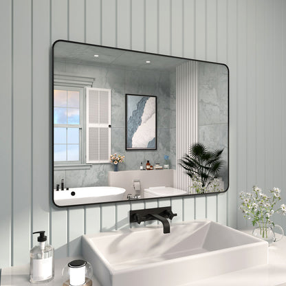 FMNP TaiMei 48 in. W x 36 in. H Rectangular Framed Wall Bathroom Vanity Mirror SM4836-BL-02_b24a936f-93fe-4476-9f7a-3ca3e92b2557