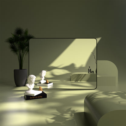 TaiMei 48 in. W x 36 in. H Vertical / Horizontal Rectangular Aluminum Framed Wall Mirror SM4836-BL-14