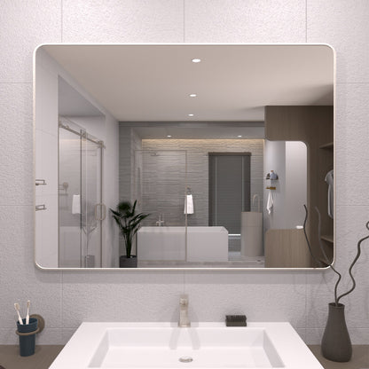 TaiMei 48 in. W x 36 in. H Vertical / Horizontal Rectangular Aluminum Framed Wall Mirror Brushed Nickel SM4836-BN-01_2d0a2baa-dd82-43f6-a819-3d5879fcd586