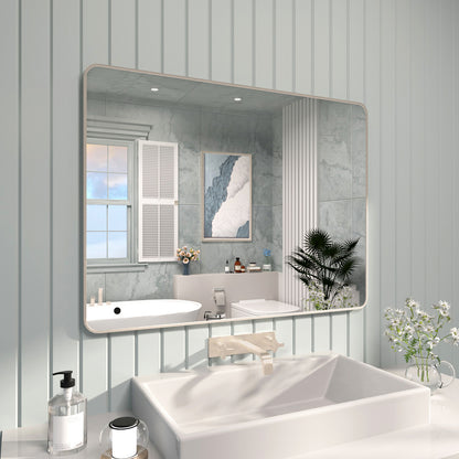 FMNP TaiMei 48 in. W x 36 in. H Rectangular Framed Wall Bathroom Vanity Mirror SM4836-BN-02_70028f42-5d25-4f1c-bc9a-483307969d6d