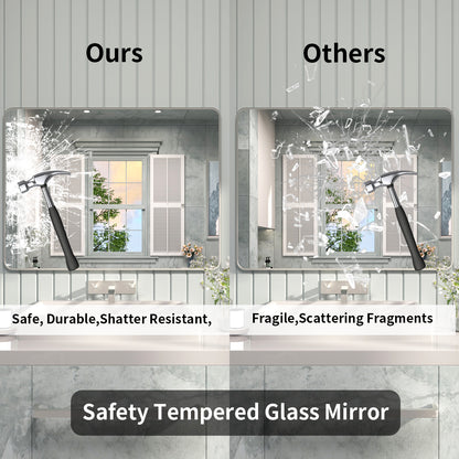 FMNP TaiMei 48 in. W x 36 in. H Rectangular Framed Wall Bathroom Vanity Mirror SM4836-BN-07_4e398265-fdde-44de-891c-90f390bca563