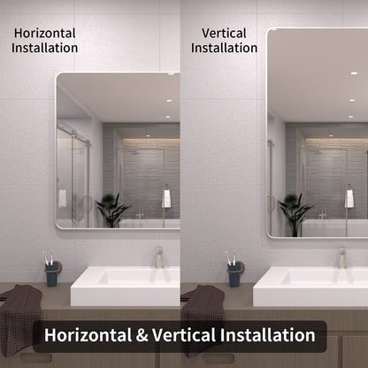 TaiMei 48 in. W x 36 in. H Vertical / Horizontal Rectangular Aluminum Framed Wall Mirror SM4836-BN-08
