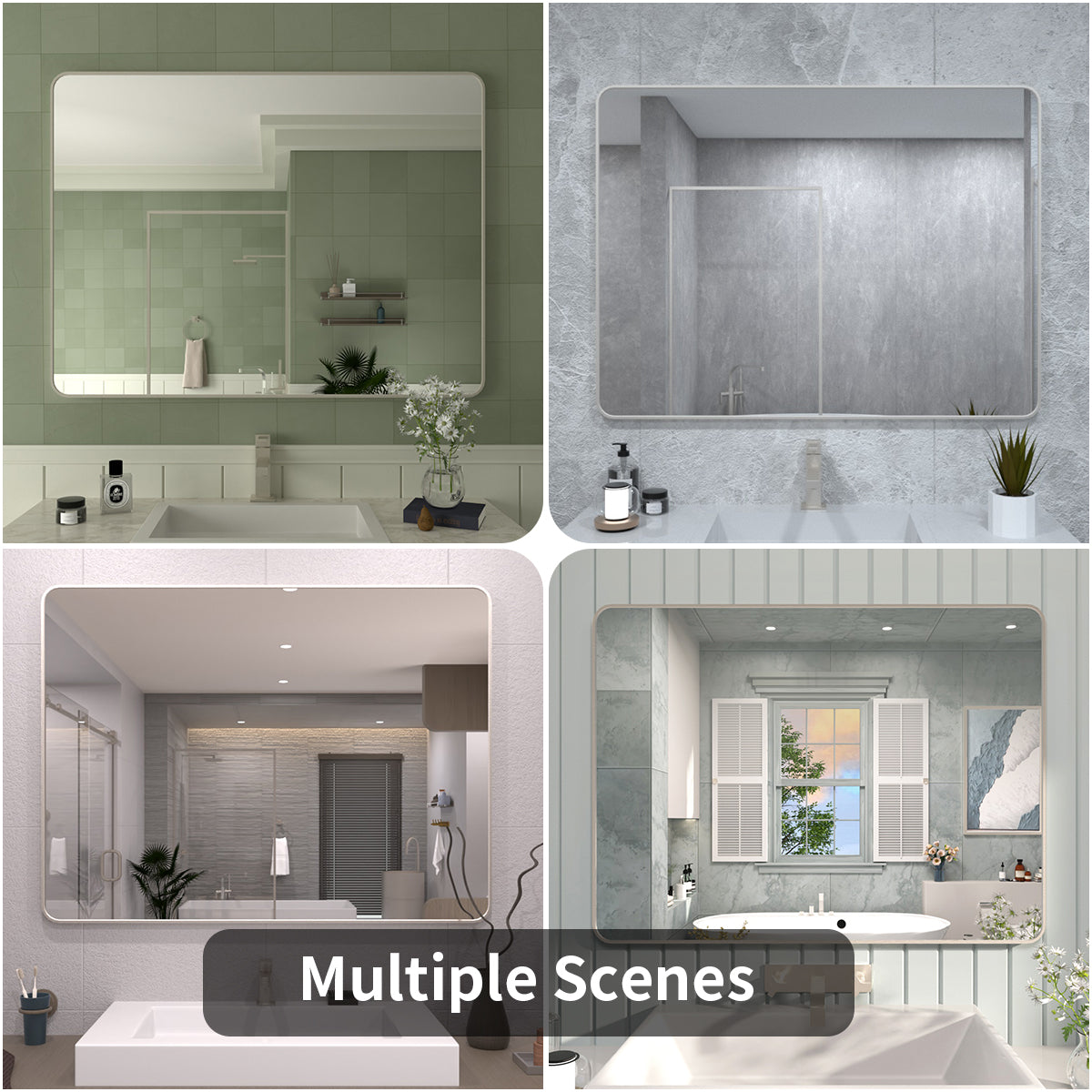 FMNP TaiMei 48 in. W x 36 in. H Rectangular Framed Wall Bathroom Vanity Mirror SM4836-BN-12_2307e19f-3f99-4350-a747-6564fcc9b746