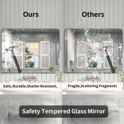 FMNP TaiMei 48 in. W x 36 in. H Rectangular Framed Wall Bathroom Vanity Mirror SM4836-GY-07