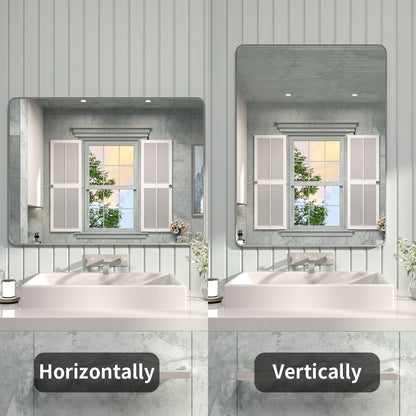 FMNP TaiMei 48 in. W x 36 in. H Rectangular Framed Wall Bathroom Vanity Mirror SM4836-GY-08