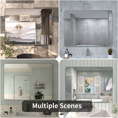 FMNP TaiMei 48 in. W x 36 in. H Rectangular Framed Wall Bathroom Vanity Mirror SM4836-GY-12