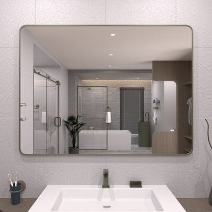 TaiMei 48 in. W x 36 in. H Vertical / Horizontal Rectangular Aluminum Framed Wall Mirror Green SM4836-MG-01_ae6406ff-04bf-4f28-91c5-269470420f12