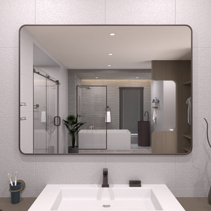 TaiMei 48 in. W x 36 in. H Vertical / Horizontal Rectangular Aluminum Framed Wall Mirror Oil Rubbed Bronze SM4836-ORB-01_252026c8-62a6-4387-83f3-937d8f5db138
