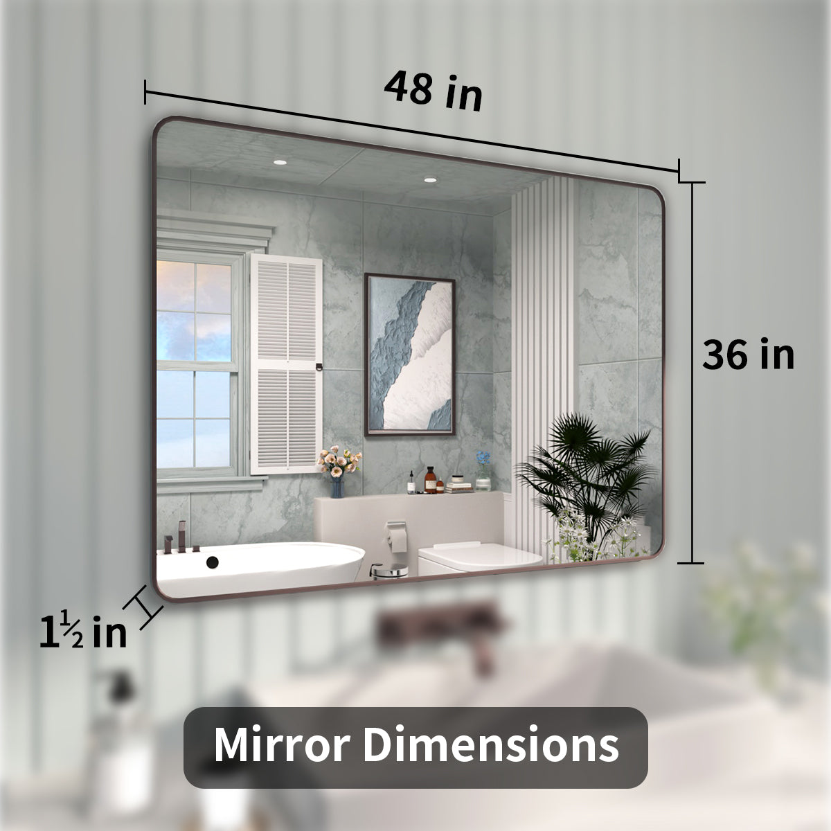 FMNP TaiMei 48 in. W x 36 in. H Rectangular Framed Wall Bathroom Vanity Mirror SM4836-ORB-04_79d5a9b2-4c0a-4a4d-a620-bed0dd7d516d