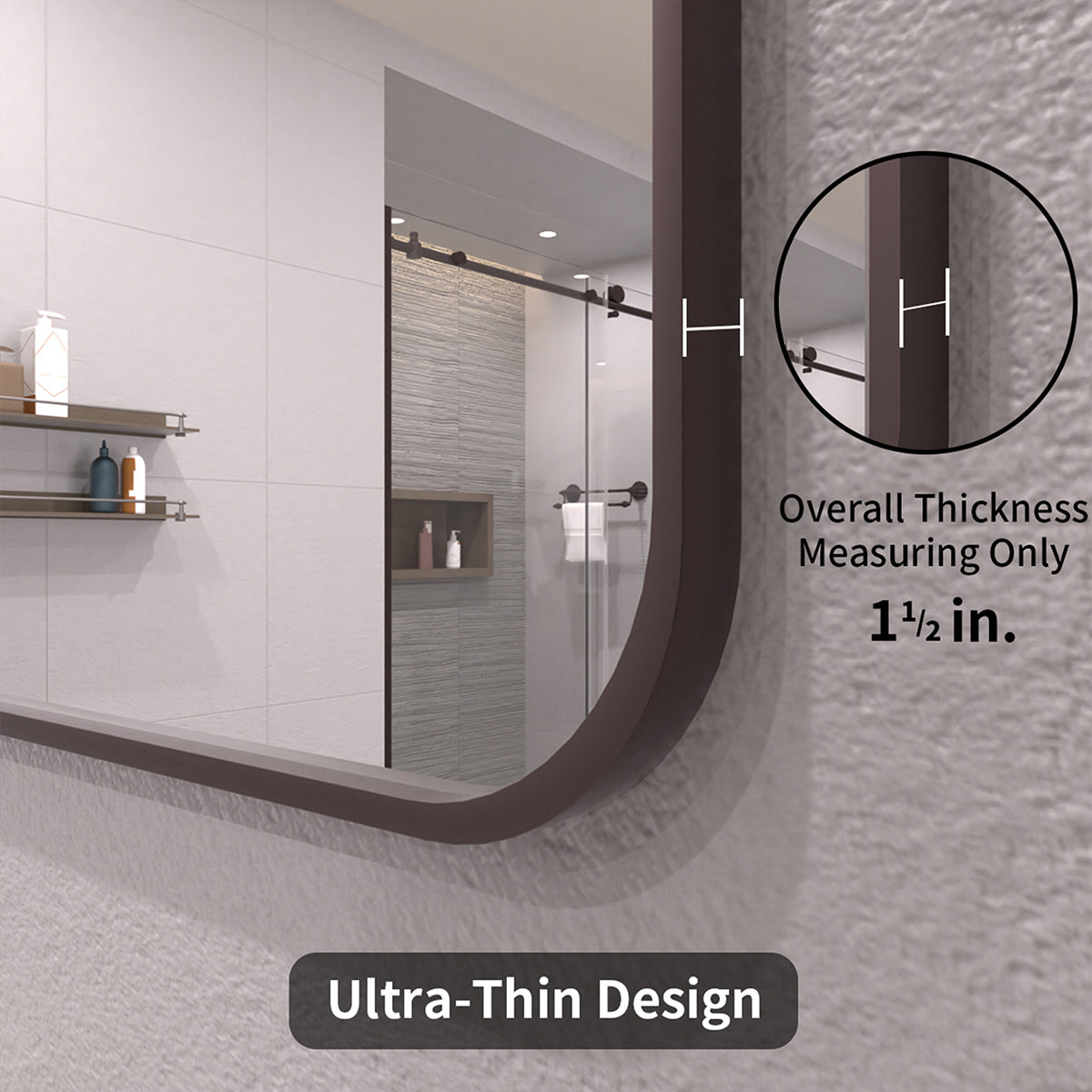 TaiMei 48 in. W x 36 in. H Vertical / Horizontal Rectangular Aluminum Framed Wall Mirror SM4836-ORB-06