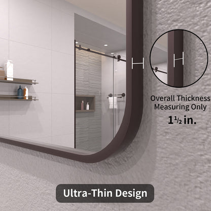 TaiMei 48 in. W x 36 in. H Vertical / Horizontal Rectangular Aluminum Framed Wall Mirror SM4836-ORB-06