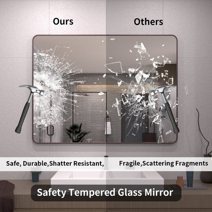 TaiMei 48 in. W x 36 in. H Vertical / Horizontal Rectangular Aluminum Framed Wall Mirror SM4836-ORB-08