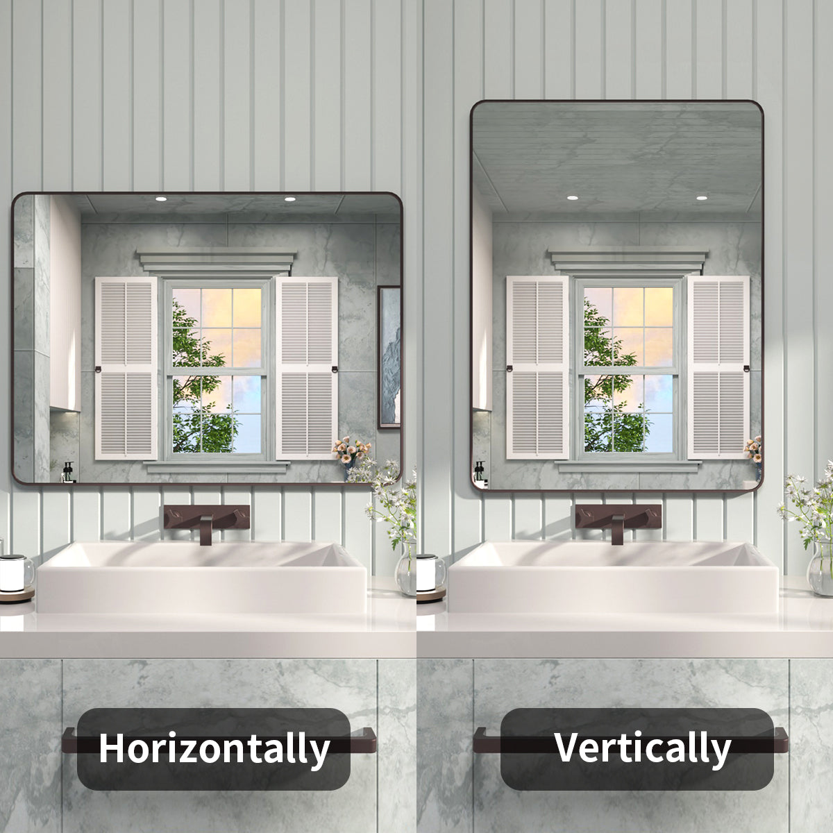 FMNP TaiMei 48 in. W x 36 in. H Rectangular Framed Wall Bathroom Vanity Mirror SM4836-ORB-09_c911a73d-909e-4e38-9b2c-1f5b94f22428