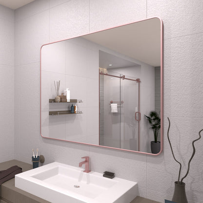 TaiMei 48 in. W x 36 in. H Vertical / Horizontal Rectangular Aluminum Framed Wall Mirror SM4836-RG-02