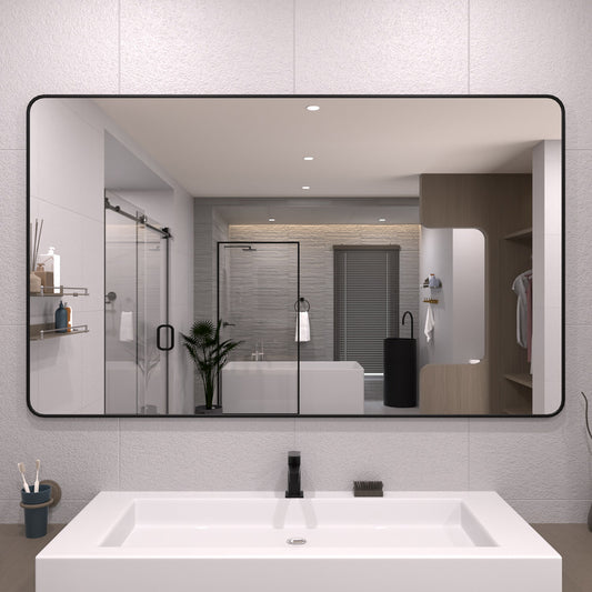 TaiMei 60 in. W x 36 in. H Vertical / Horizontal Rectangular Aluminum Framed Wall Mirror