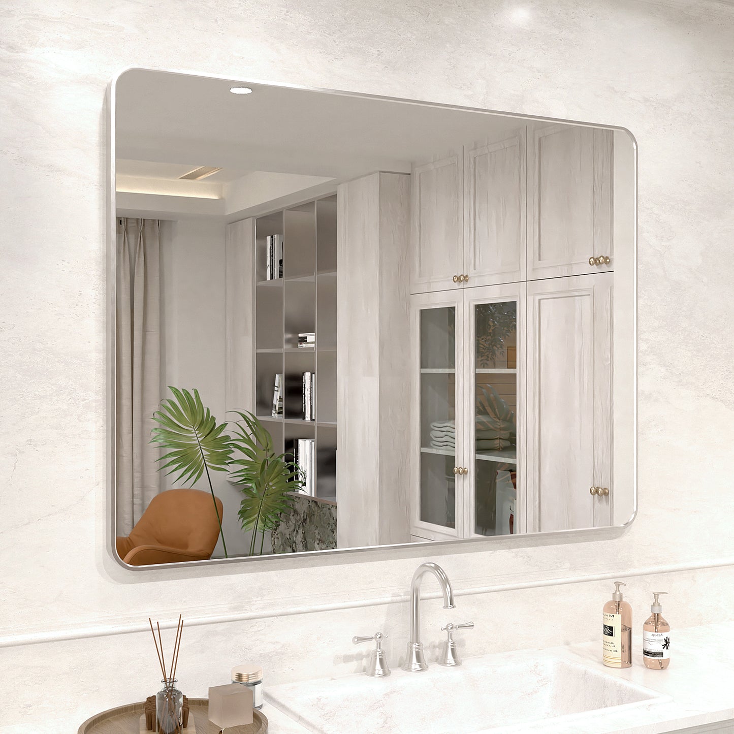 Vista 48 in. W x 36 in. H Rectangular Framed Wall Bathroom Vanity Mirror in Oil Rubbed Bronze SR-BN48S-2