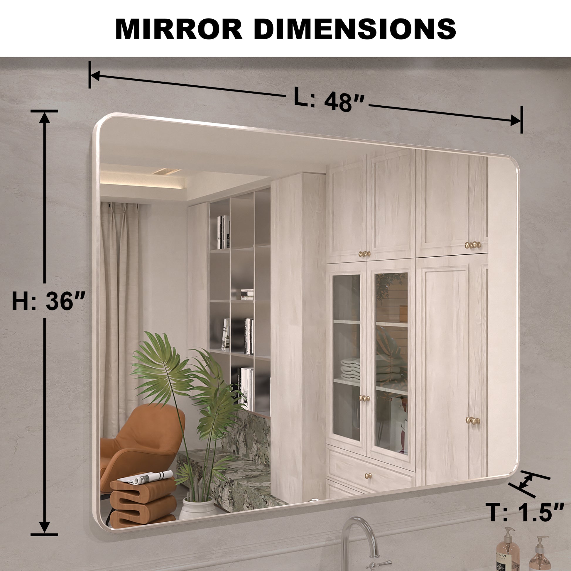 Vista 48 in. W x 36 in. H Rectangular Framed Wall Bathroom Vanity Mirror in Oil Rubbed Bronze SR-BN48S-4