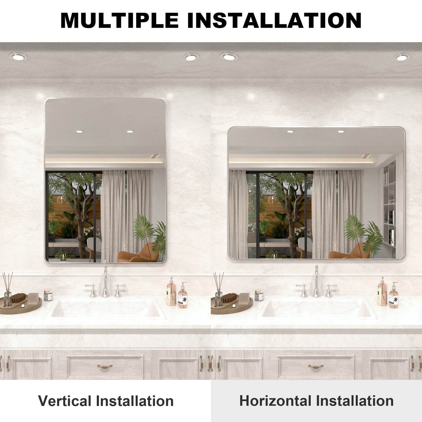Vista 48 in. W x 36 in. H Rectangular Framed Wall Bathroom Vanity Mirror in Oil Rubbed Bronze SR-BN48S-7