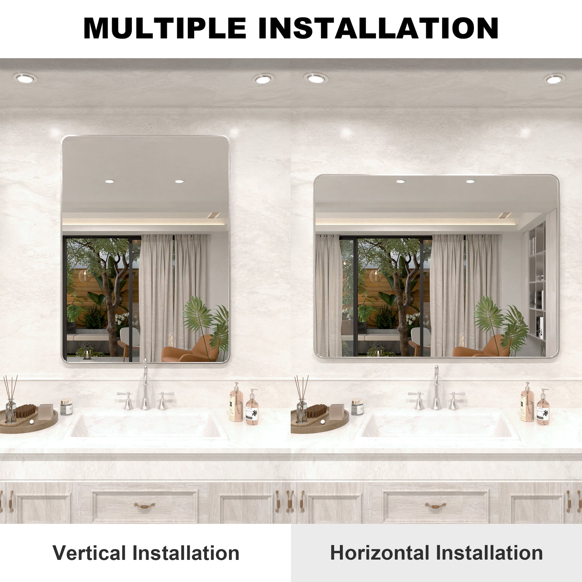 Vista 48 in. W x 36 in. H Rectangular Framed Wall Bathroom Vanity Mirror in Oil Rubbed Bronze SR-BN48S-7