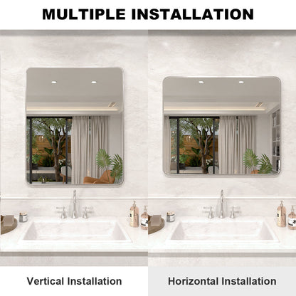 Vista 60 in. W x 36 in. H Rectangular Framed Wall Bathroom Vanity Mirror in Brushed Nickel SR-BN60S-7