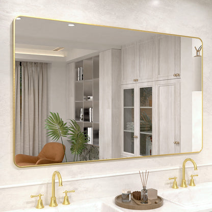 Vista 60 in. W x 36 in. H Rectangular Framed Wall Bathroom Vanity Mirror in Brushed Nickel SR-GD60S-1
