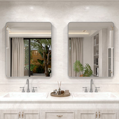 Vista 30 in. W x 36 in. H Rectangular Framed Wall Bathroom Vanity Mirror Gun Grey SR-GY30S-2