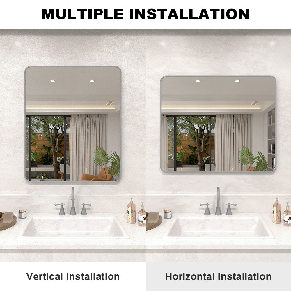 Vista 30 in. W x 36 in. H Rectangular Framed Wall Bathroom Vanity Mirror SR-GY30S-7
