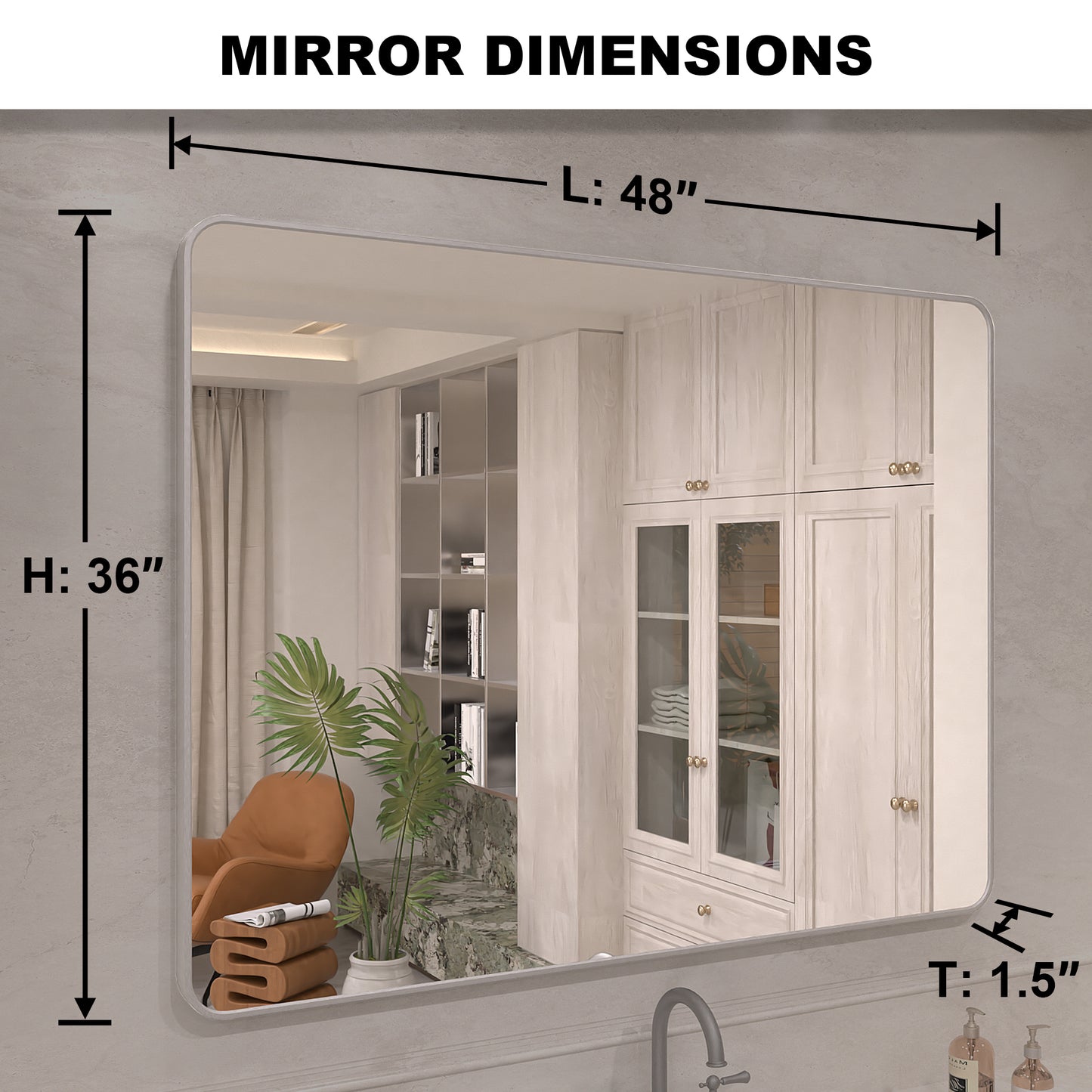 Vista 48 in. W x 36 in. H Rectangular Framed Wall Bathroom Vanity Mirror in Oil Rubbed Bronze SR-GY48S-4