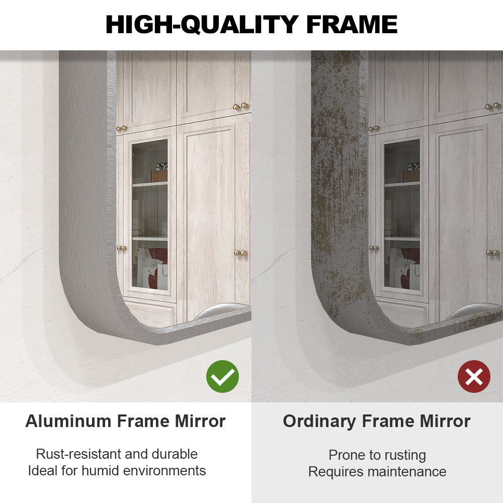 Vista 60 in. W x 36 in. H Rectangular Framed Wall Bathroom Vanity Mirror in Brushed Nickel SR-GY60S-9