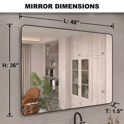 Vista 48 in. W x 36 in. H Rectangular Framed Wall Bathroom Vanity Mirror in Oil Rubbed Bronze SR-MB48S-4