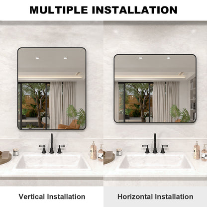 Vista 60 in. W x 36 in. H Rectangular Framed Wall Bathroom Vanity Mirror in Brushed Nickel SR-MB60S-7
