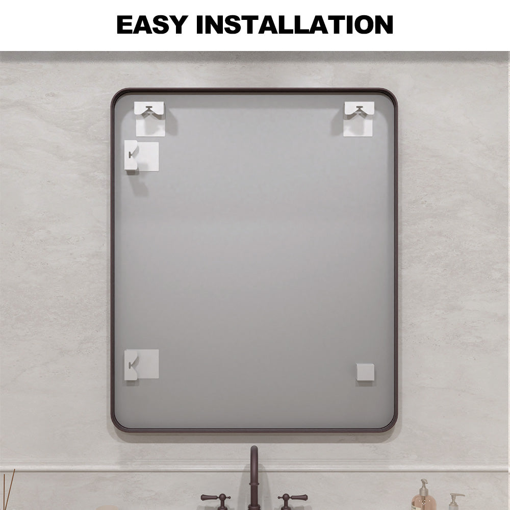 Vista 30 in. W x 36 in. H Rectangular Framed Wall Bathroom Vanity Mirror SR-OBR30S-12