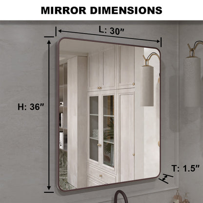 Vista 30 in. W x 36 in. H Rectangular Framed Wall Bathroom Vanity Mirror SR-OBR30S-4