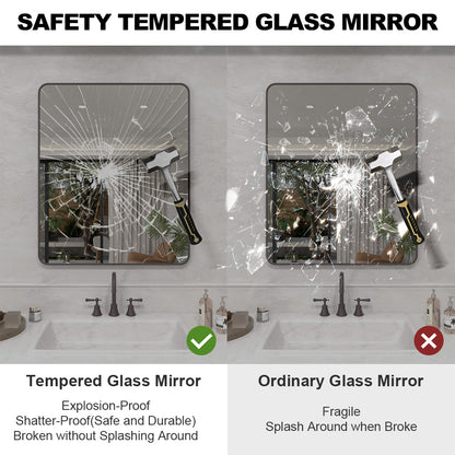 Vista 30 in. W x 36 in. H Rectangular Framed Wall Bathroom Vanity Mirror SR-OBR30S-8