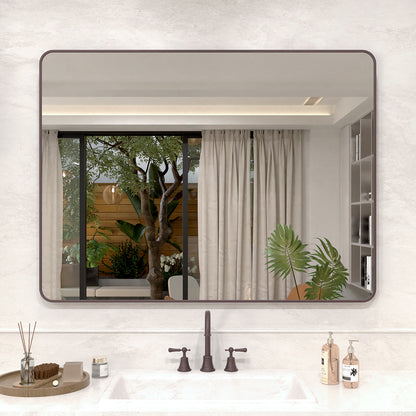 Vista 48 in. W x 36 in. H Rectangular Framed Wall Bathroom Vanity Mirror in Oil Rubbed Bronze Oil Rubbed Bronze SR-ORB48S-1