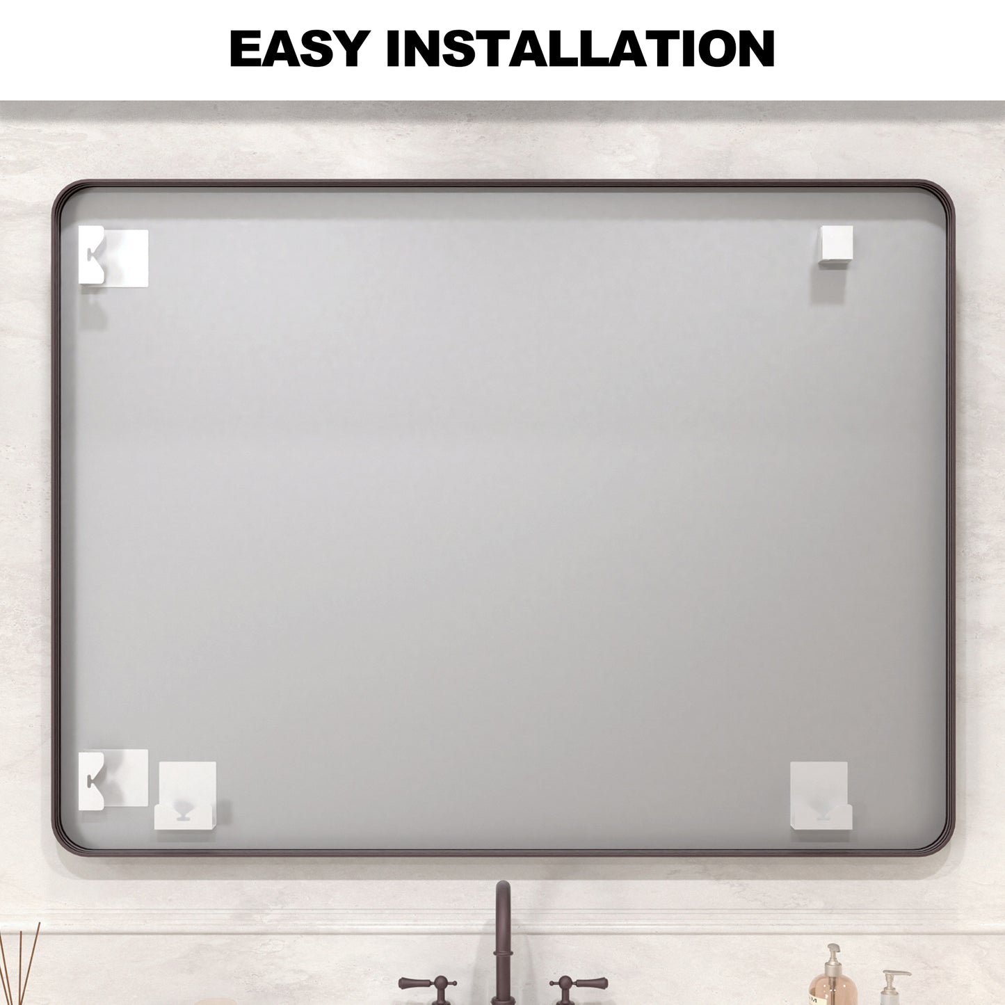 Vista 48 in. W x 36 in. H Rectangular Framed Wall Bathroom Vanity Mirror in Oil Rubbed Bronze SR-ORB48S-12