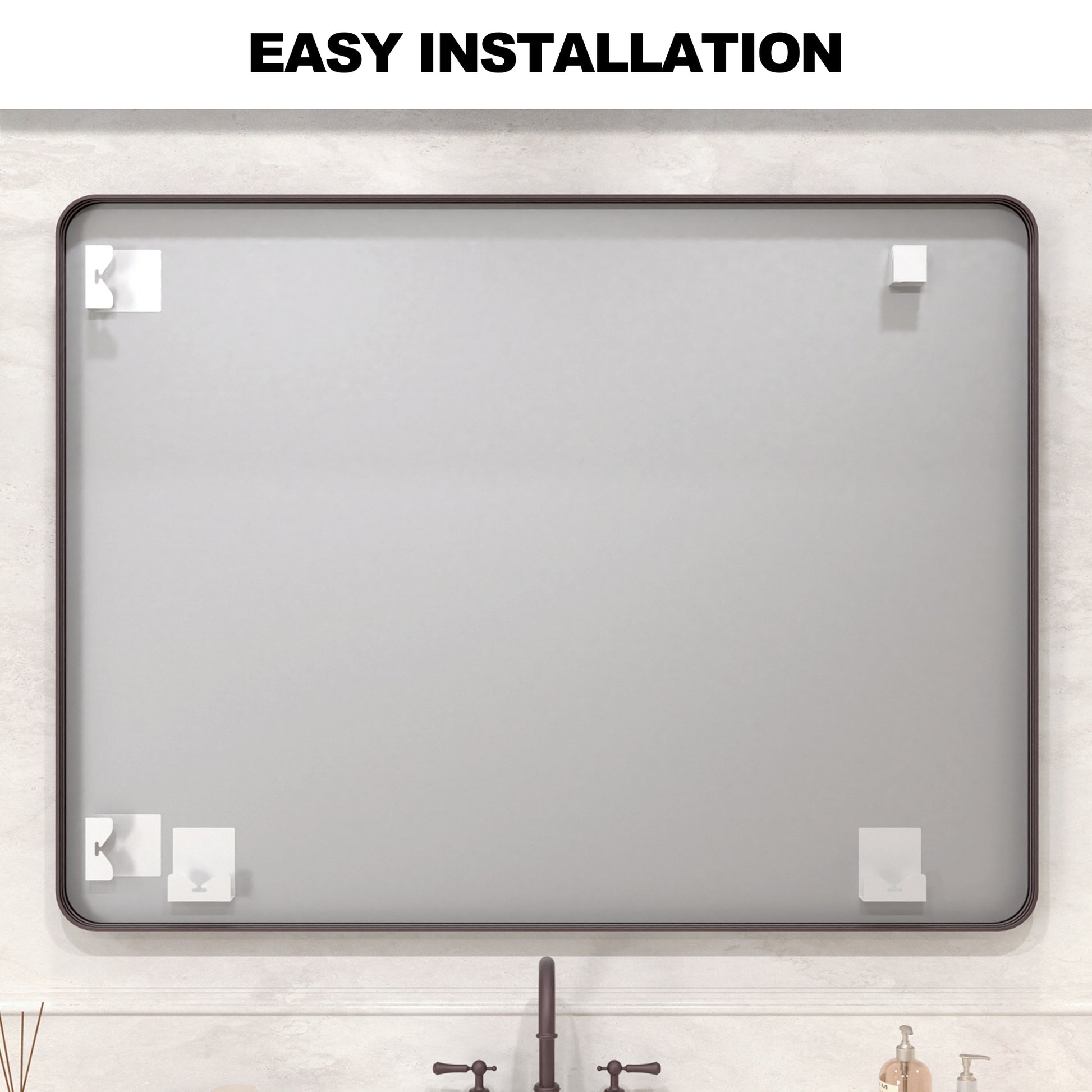 Vista 48 in. W x 36 in. H Rectangular Framed Wall Bathroom Vanity Mirror in Oil Rubbed Bronze SR-ORB48S-12