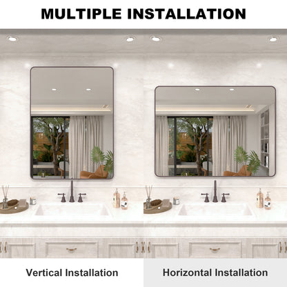 Vista 48 in. W x 36 in. H Rectangular Framed Wall Bathroom Vanity Mirror in Oil Rubbed Bronze SR-ORB48S-7