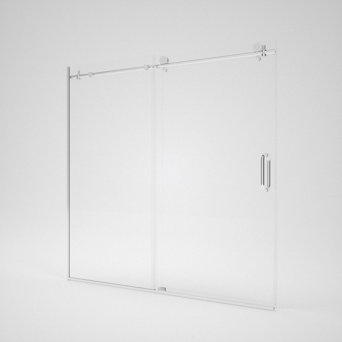 Niveal Glitter 60 in. W x 60 in. H Sliding Semi Frameless Tub Door with Clear Glass Silver SV_1c525de0-9fe3-4519-8a83-ec18b2d8b35a