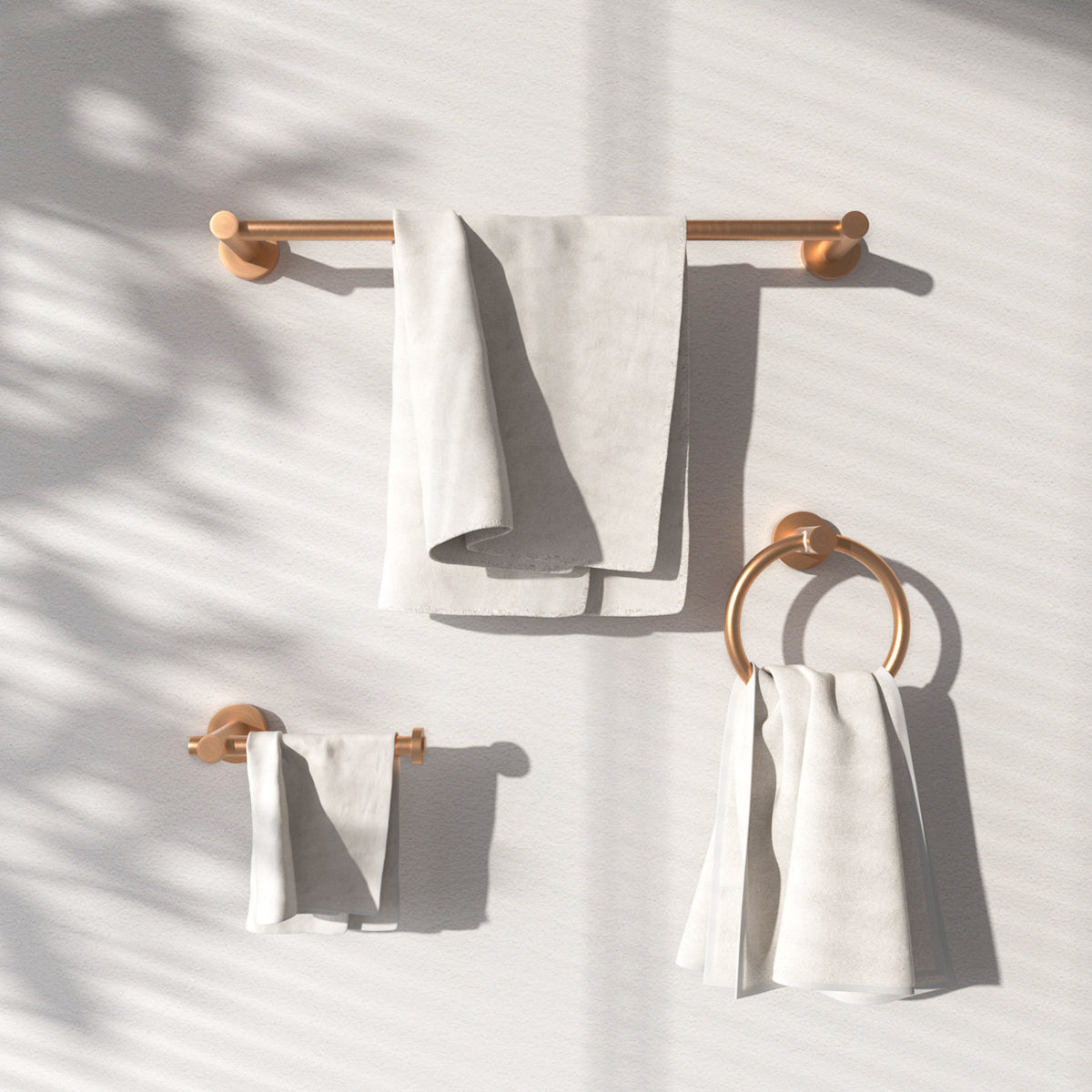 3 -Piece Bath Hardware Set with Adjustable 16-27 in. Towel Bar/Rack, Toilet Paper Holder, Towel Ring Brushed Gold TMBH03-GD1_1e266bb2-3b8b-453b-addd-e5ae62b3580d