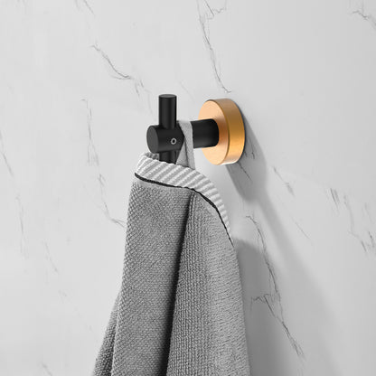 NestPro 6- Piece Bath Hardware Set with Towel Ring Toilet Paper Holder Towel Hook and Towel Bar TMBH06-BG3