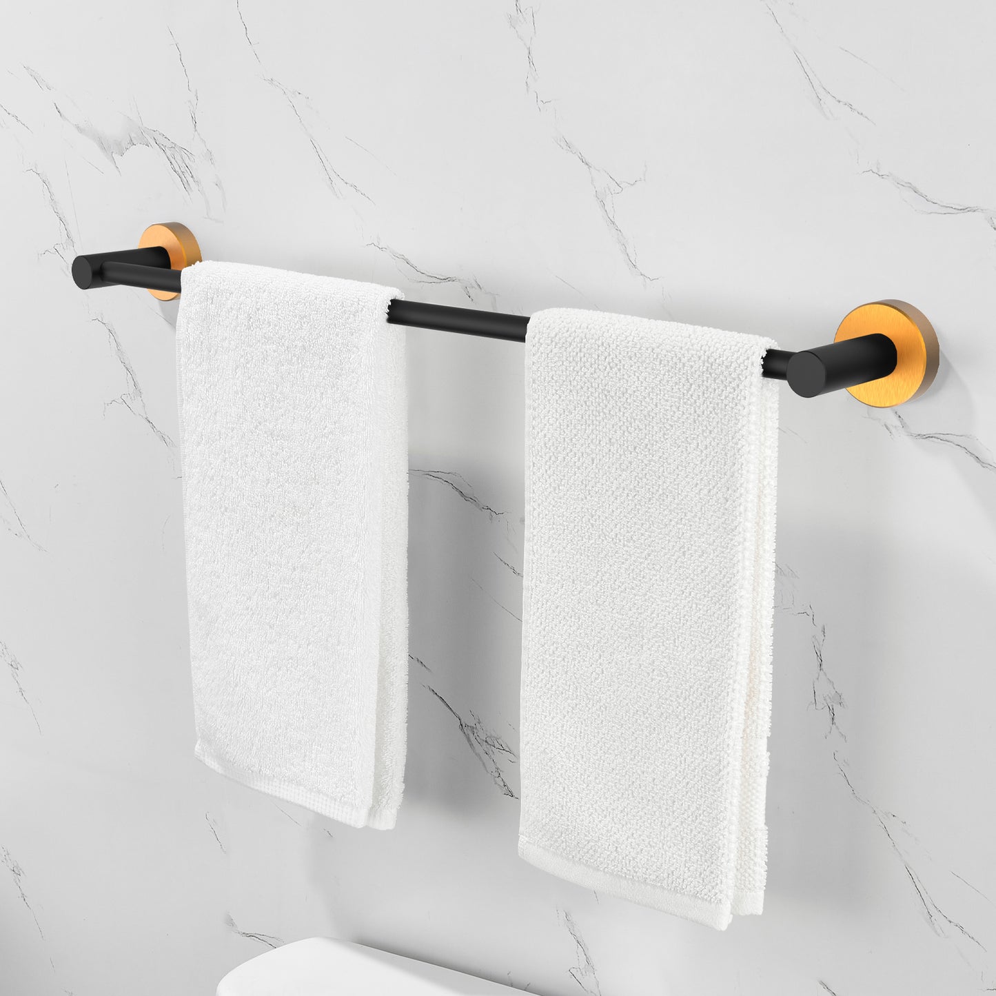 NestPro 6- Piece Bath Hardware Set with Towel Ring Toilet Paper Holder Towel Hook and Towel Bar TMBH06-BG7