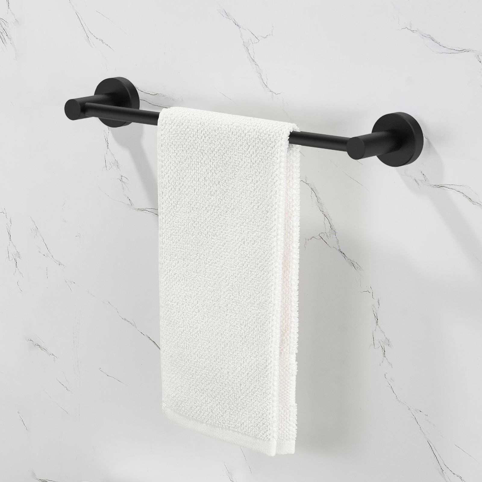 NestPro 6- Piece Bath Hardware Set with Towel Ring Toilet Paper Holder Towel Hook and Towel Bar TMBH06-BL5
