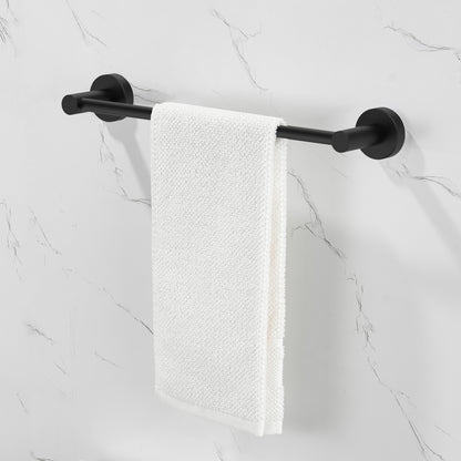 NestPro 6- Piece Bath Hardware Set with Towel Ring Toilet Paper Holder Towel Hook and Towel Bar TMBH06-BL5
