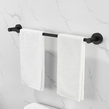 NestPro 6- Piece Bath Hardware Set with Towel Ring Toilet Paper Holder Towel Hook and Towel Bar TMBH06-BL6