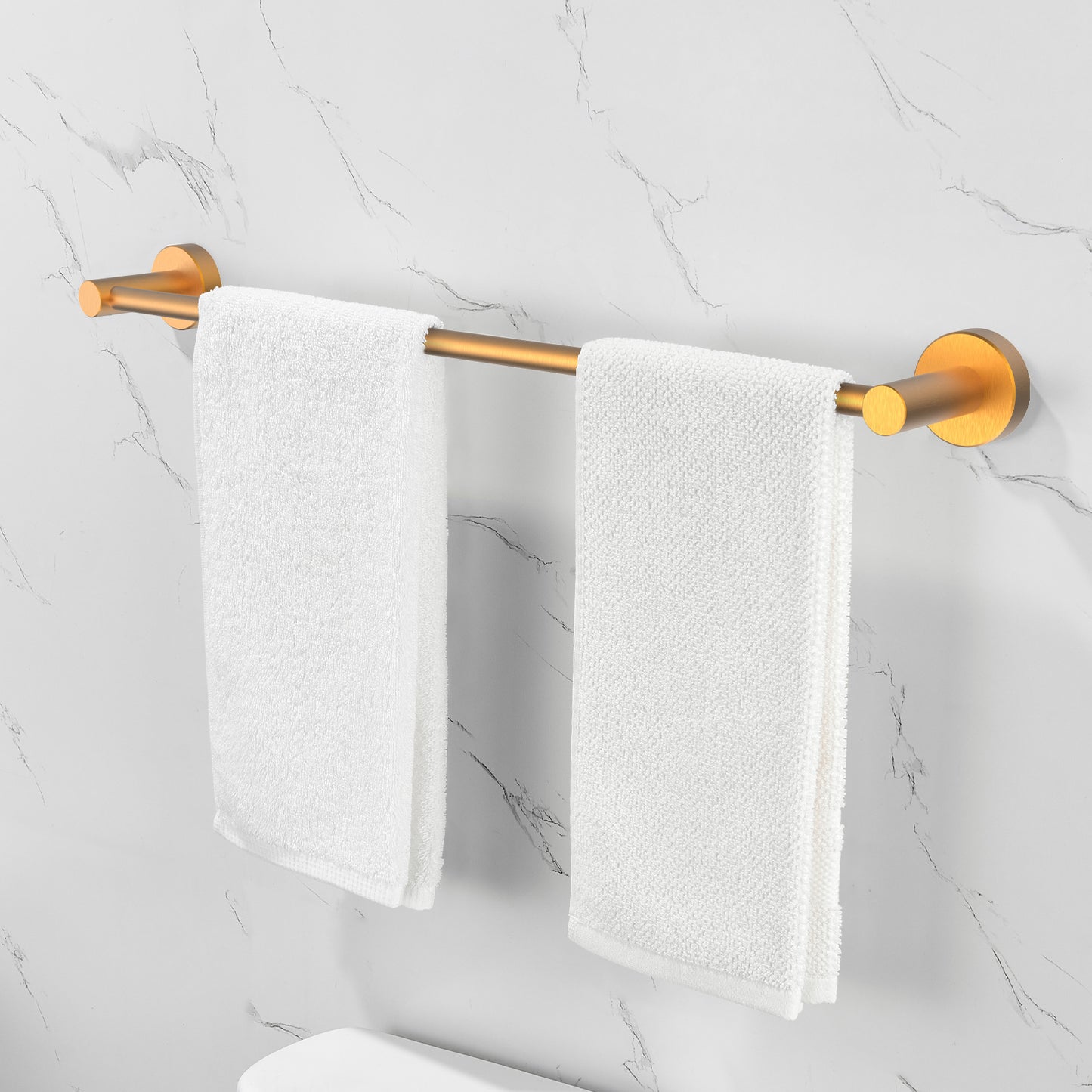 NestPro 6- Piece Bath Hardware Set with Towel Ring Toilet Paper Holder Towel Hook and Towel Bar TMBH06-GD7