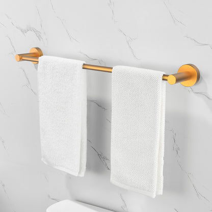 NestPro 6- Piece Bath Hardware Set with Towel Ring Toilet Paper Holder Towel Hook and Towel Bar TMBH06-GD7