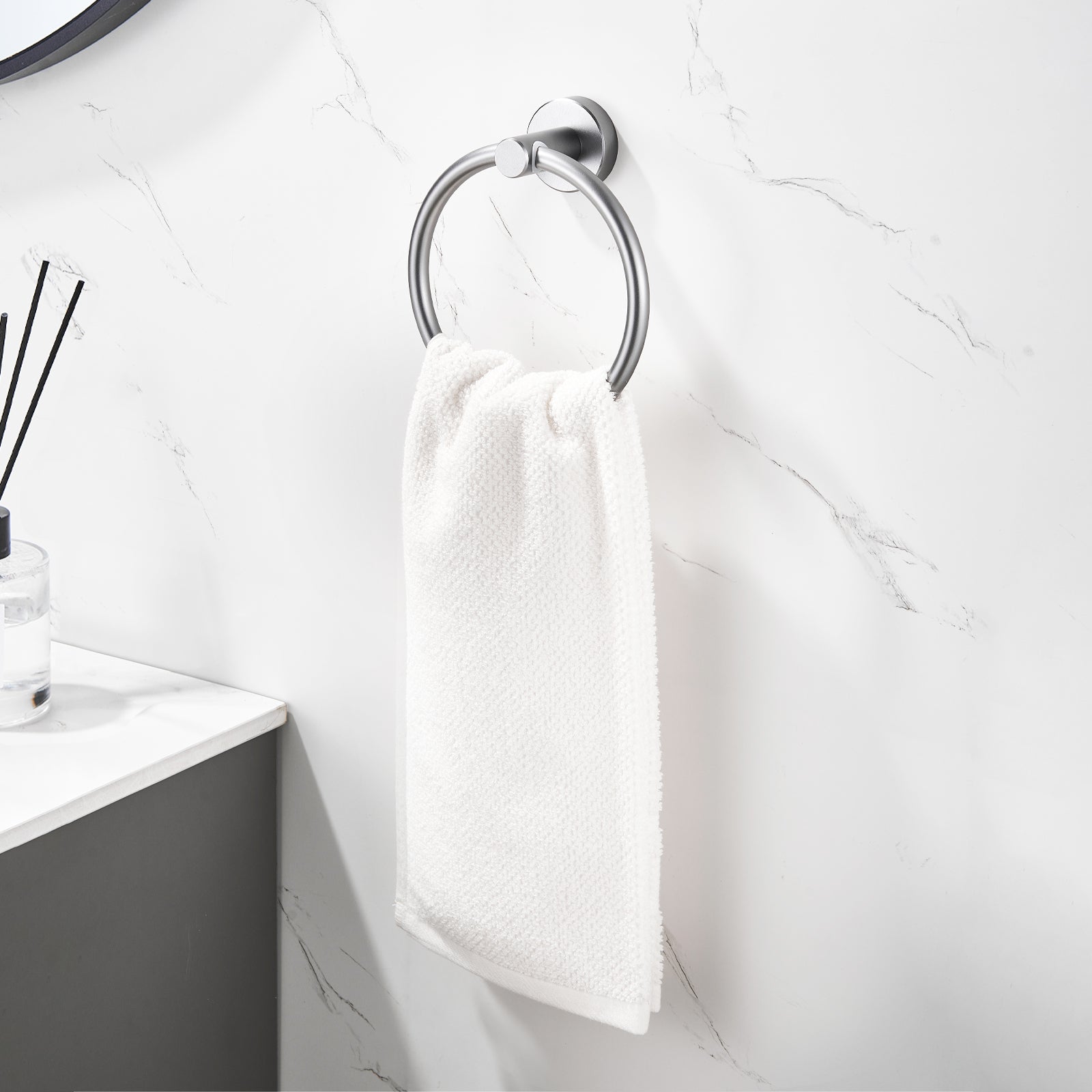 NestPro 6- Piece Bath Hardware Set with Towel Ring Toilet Paper Holder Towel Hook and Towel Bar TMBH06-GY1_fed357c1-014c-4b35-8f2c-bf06d3898338