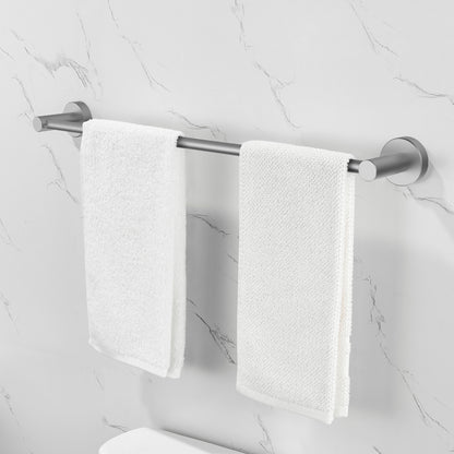 NestPro 6- Piece Bath Hardware Set with Towel Ring Toilet Paper Holder Towel Hook and Towel Bar TMBH06-GY6