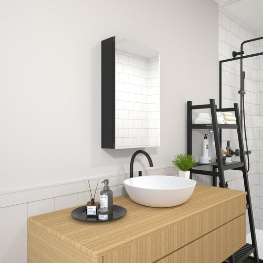 TaiMei 15 in. x 24 in. Frameless Recessed or Surface-Mount Beveled Single Mirror Bathroom Medicine Cabinet